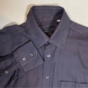 Gucci Men’s Gray Long‎ Sleeve Button Up Shirt Sz Small 15/38 Italian Luxury